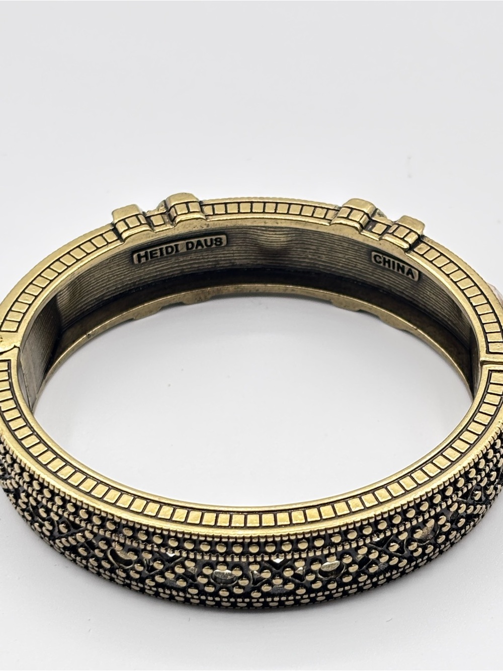 Heidi Daus Conscious Coupling Cuff Single Hinge Bangle in Champagne - Picture 10 of 11